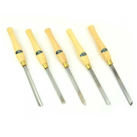 CROWN TOOLS 5 Pieces Carbon Steel Woodturning Set 24270